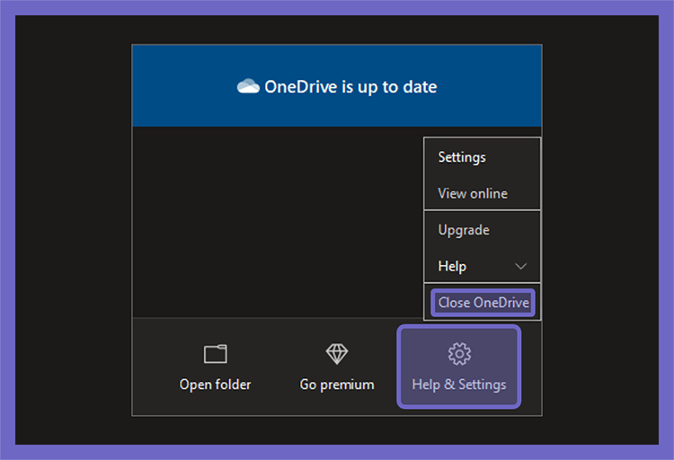 Opsi Close OneDrive
