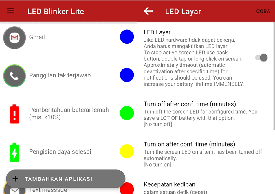 Aplikasi LED Blinker Android